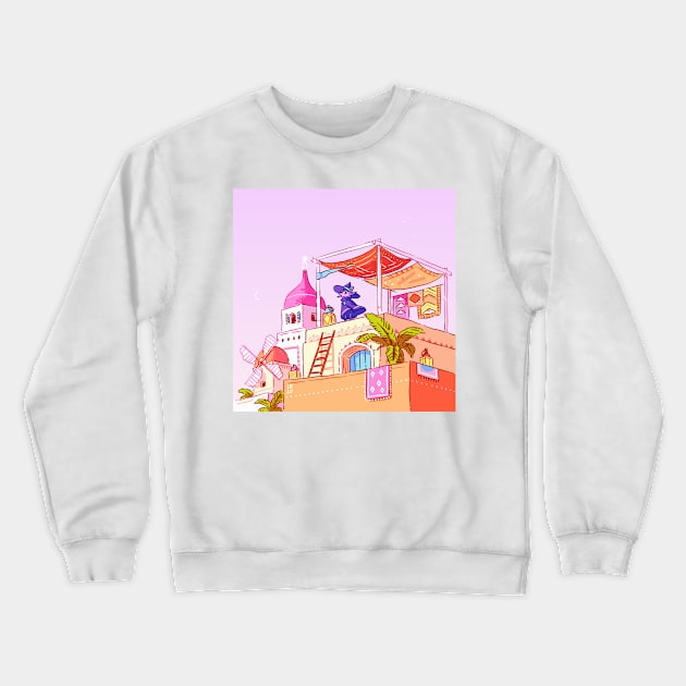 Village in a desert Crewneck Sweatshirt by Freeminds